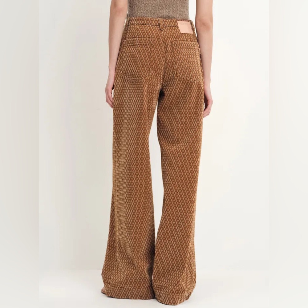 Fabrique Hilda Geometric Texture Baggy Jeans Faded Jacquard Denim - Picture 2 of 8